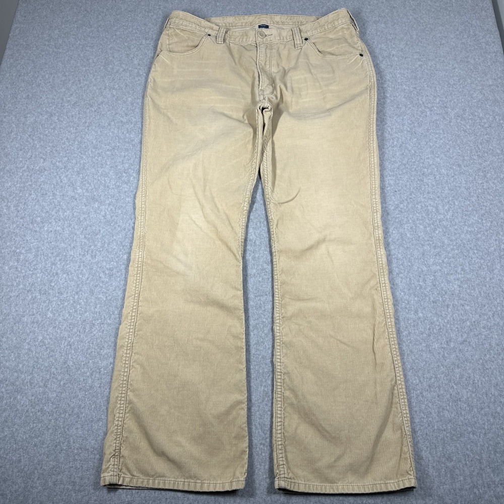 Vintage Polo Ralph Lauren Corduroy Bootcut Pants Men's Size 36x32 Tan Y2K